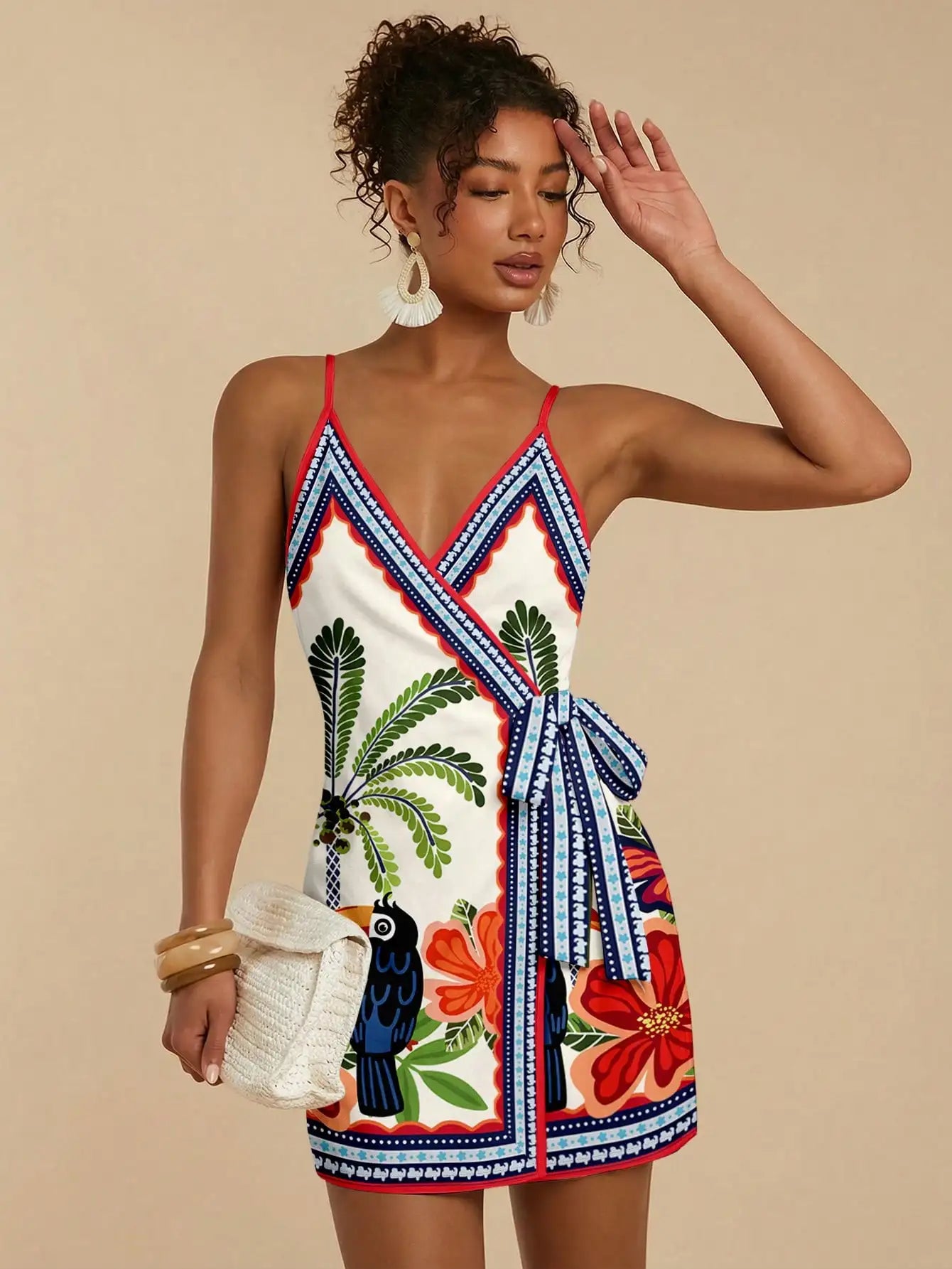 Women Wrap Floral Print Boho Dress Mini by MadisonnSavannahBoutique