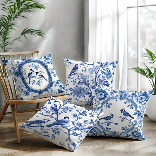 Pillow Covers 18x18 Inch Blue White by MadisonnSavannahBoutique