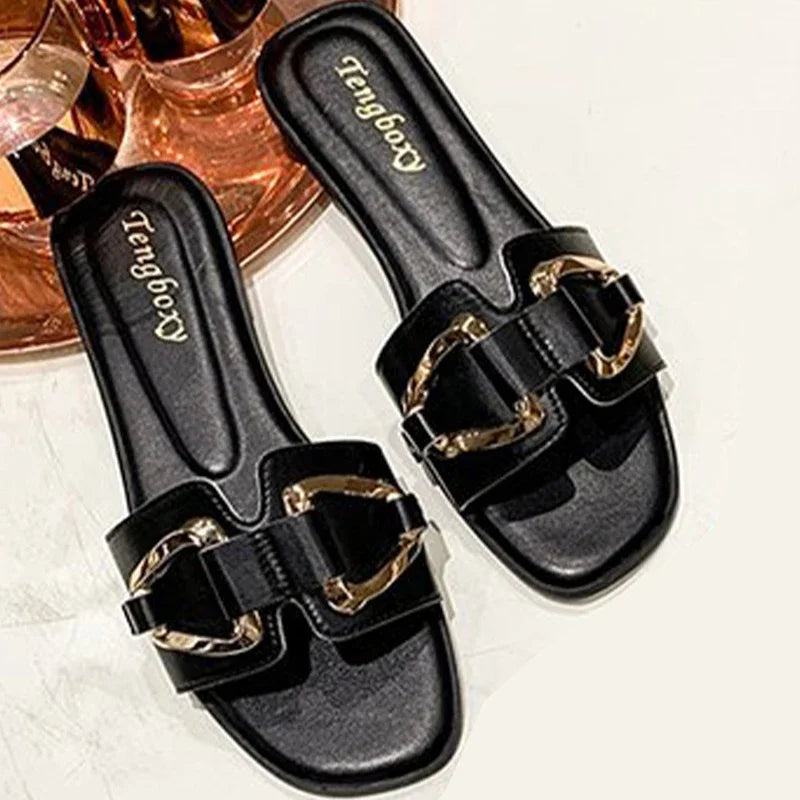 Women Single Band Flat Sandals by MadisonnSavannahBoutique
