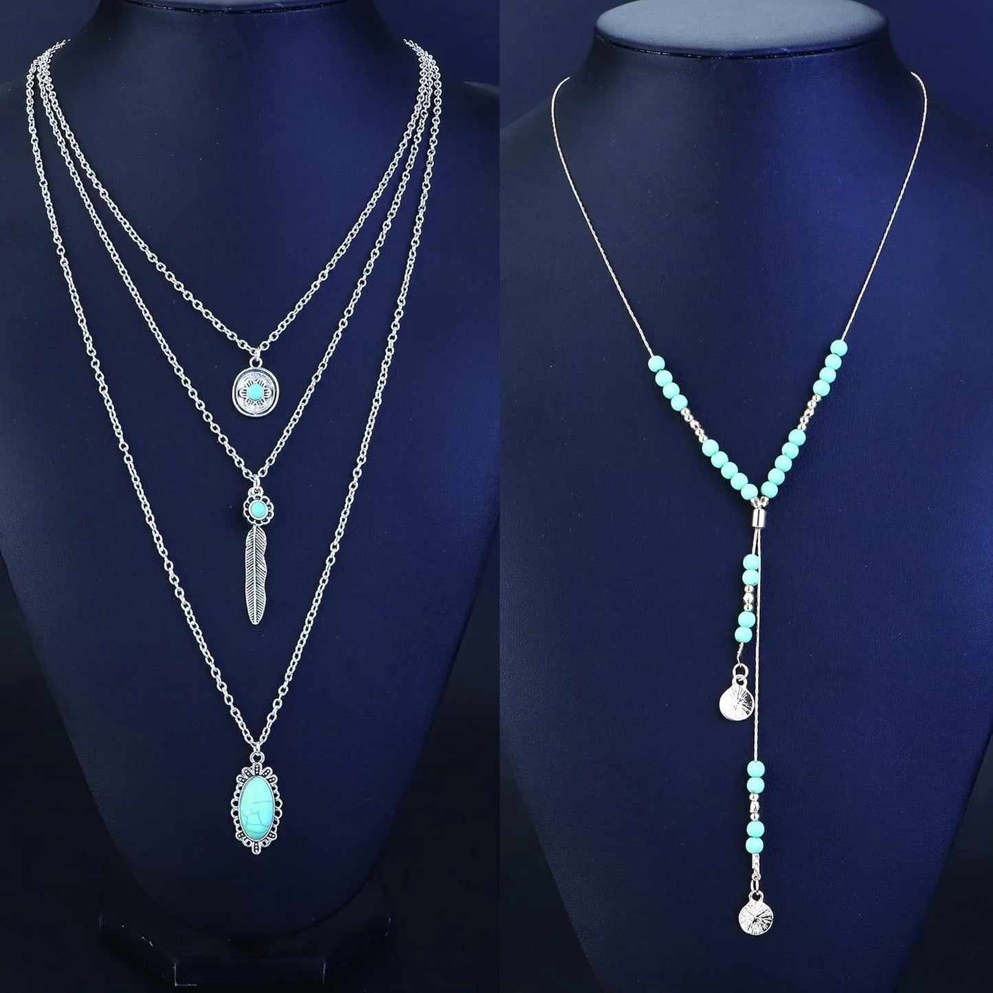 Bohemian Jewelry Set for Women Turquoise Belt, Rings, Necklace, Earrings, Bracelet by MadisonnSavannahBoutique
