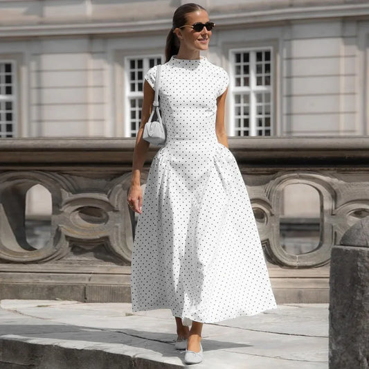 White Polka Dot Dress by MadisonnSavannahBoutique