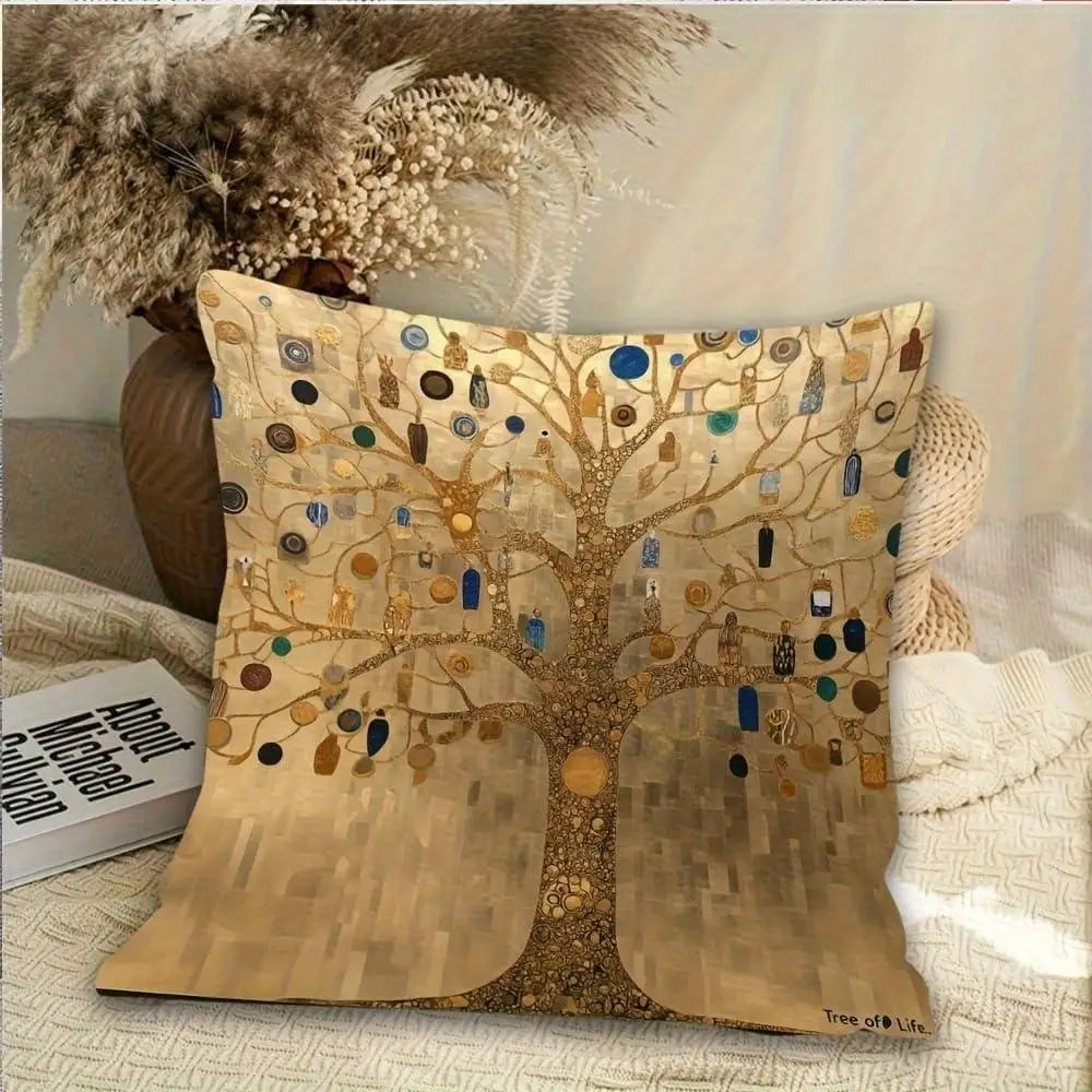 Gustav Klimt Tree of Life Cushion Cove by MadisonnSavannahBoutique