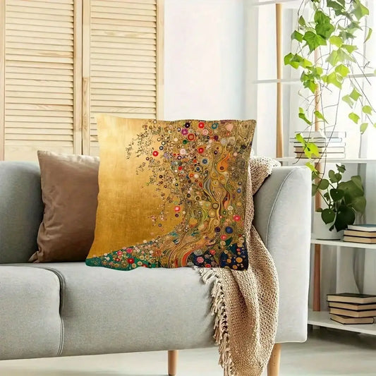 1pc Golden Floral Pillow Cover by MadisonnSavannahBoutique