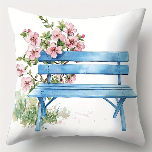 4pcs Contemporary Floral Bicycle Pillow Covers 18x18 Inch by MadisonnSavannahBoutique