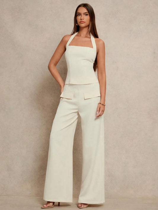 Halter Top And Wide Leg Pants by MadisonnSavannahBoutique