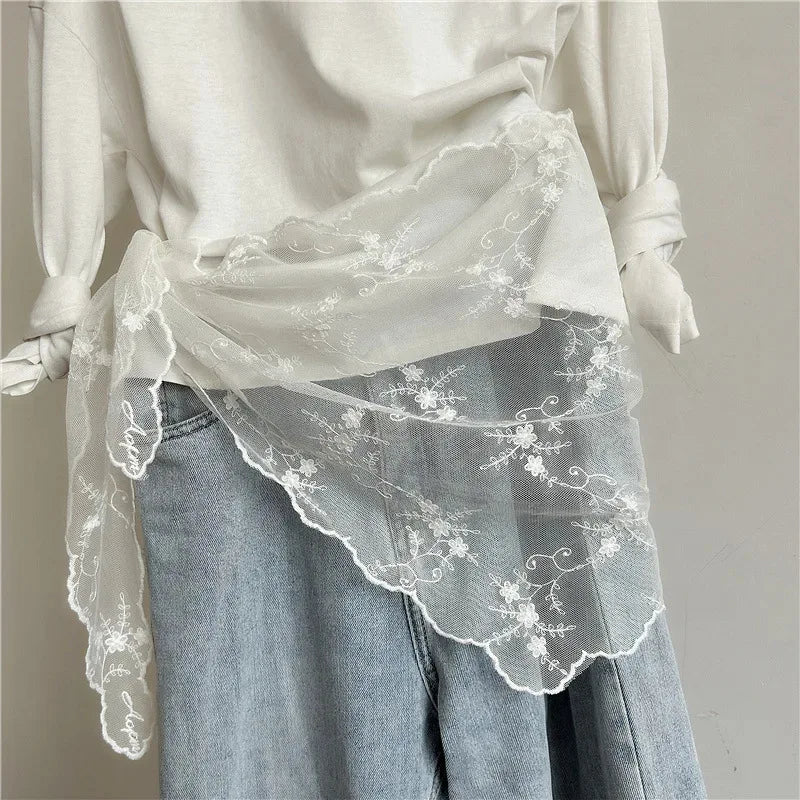 Lace Embroidered Silk Scarf by MadisonnSavannahBoutique