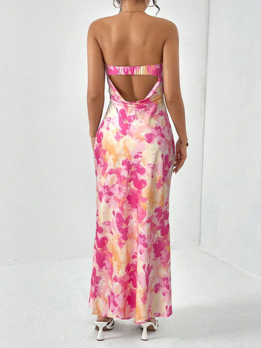 Women Sleeveless Backless Floral Print Maxi Dress Summer by MadisonnSavannahBoutique