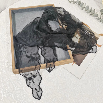 Lace Embroidered Silk Scarf by MadisonnSavannahBoutique