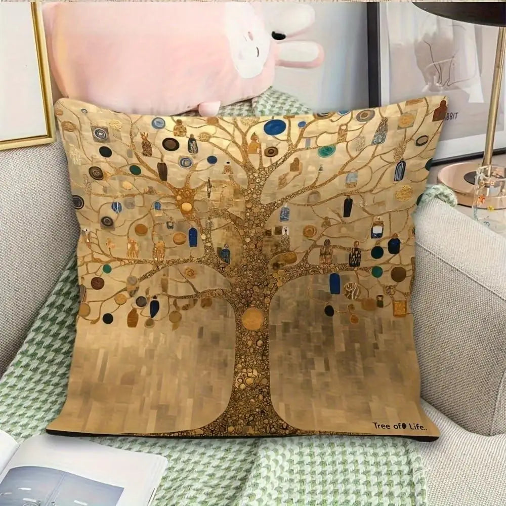Gustav Klimt Tree of Life Cushion Cove by MadisonnSavannahBoutique