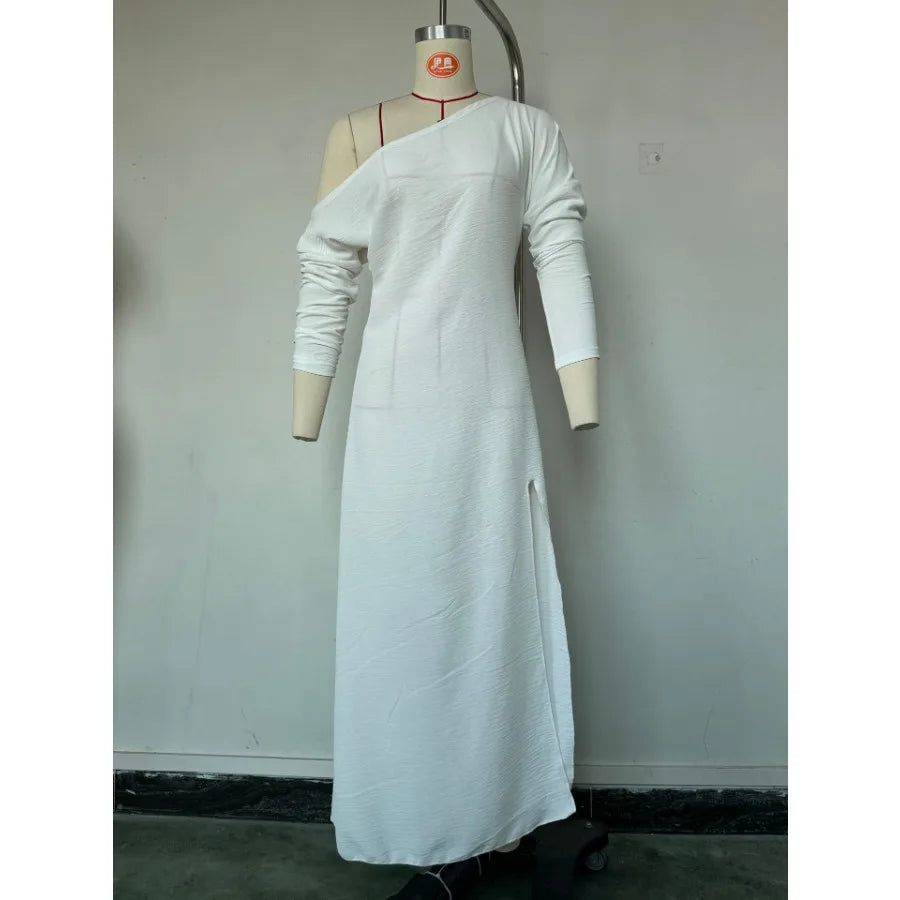 Long-sleeved Knitted Pleated Split Women's Dress by MadisonnSavannahBoutique