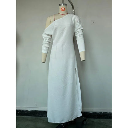 Long-sleeved Knitted Pleated Split Women's Dress by MadisonnSavannahBoutique