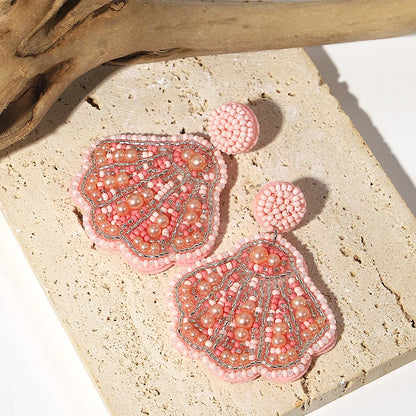 Bohemian Starfish Lobster Conch Seed Bead Drop Earrings Handmade by MadisonnSavannahBoutique