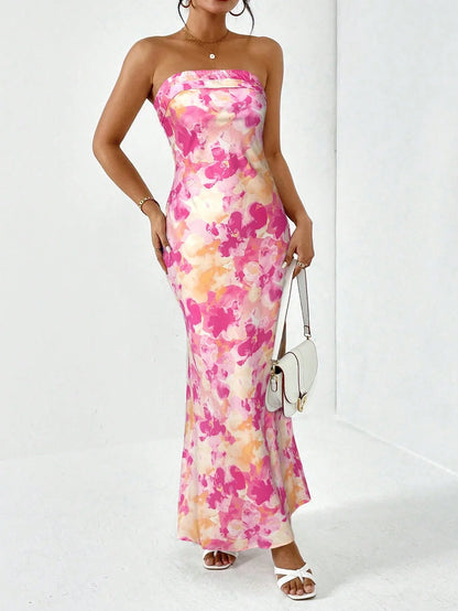 Women Sleeveless Backless Floral Print Maxi Dress Summer by MadisonnSavannahBoutique