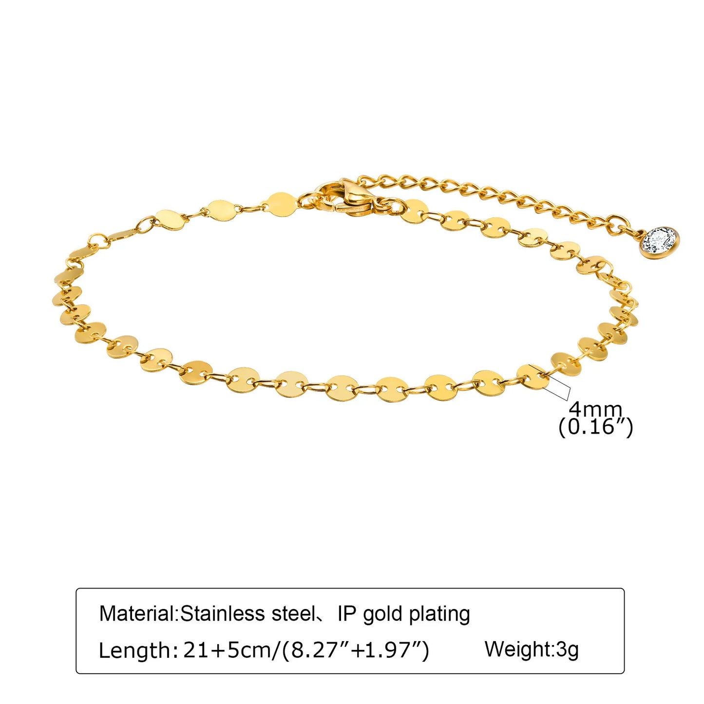 18k Gold Plated Foot Chain by MadisonnSavannahBoutique