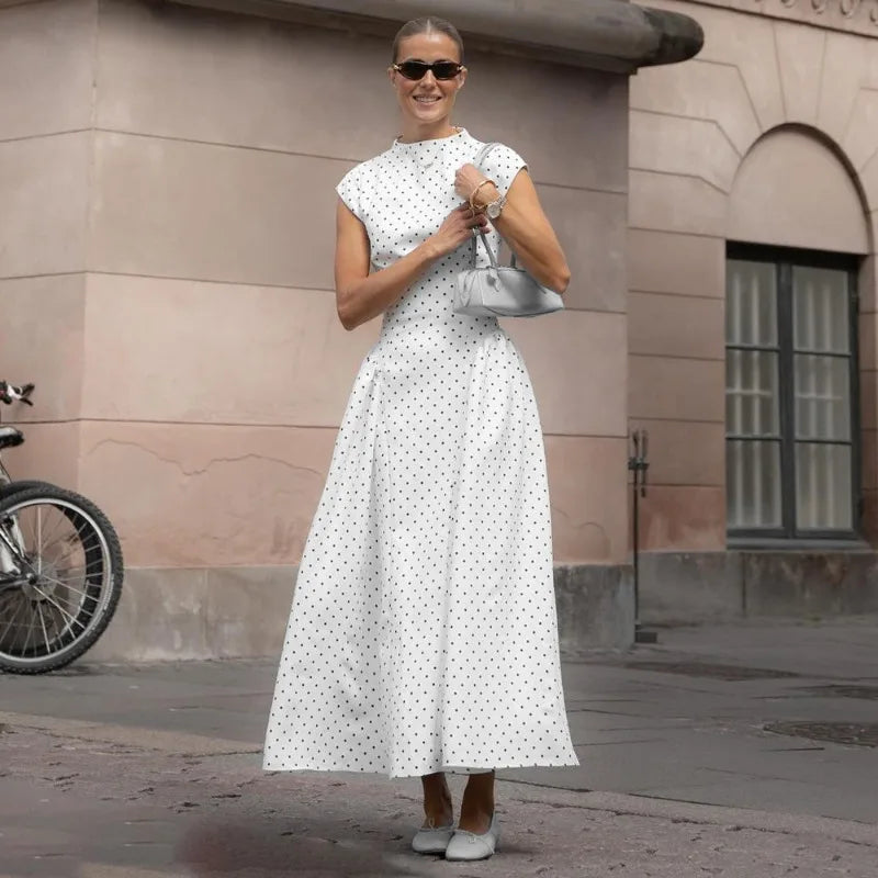 White Polka Dot Dress by MadisonnSavannahBoutique