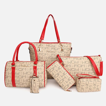 6-Pcs Women Handbag Purse Shoulder Totes Satchel Bags Top-Handle Boston Bag Crossbody Bag Wallet Messenger Set by MadisonnSavannahBoutique
