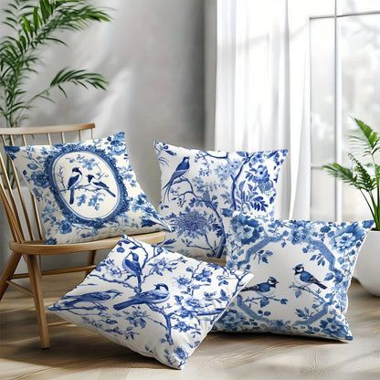 Pillow Covers 18x18 Inch Blue White by MadisonnSavannahBoutique
