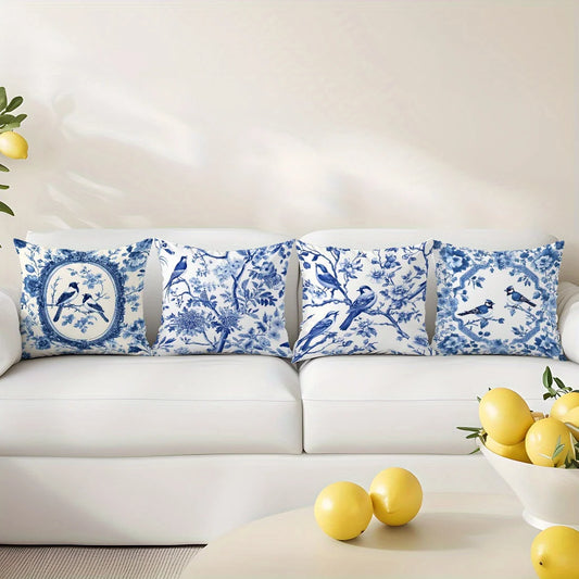 Pillow Covers 18x18 Inch Blue White by MadisonnSavannahBoutique