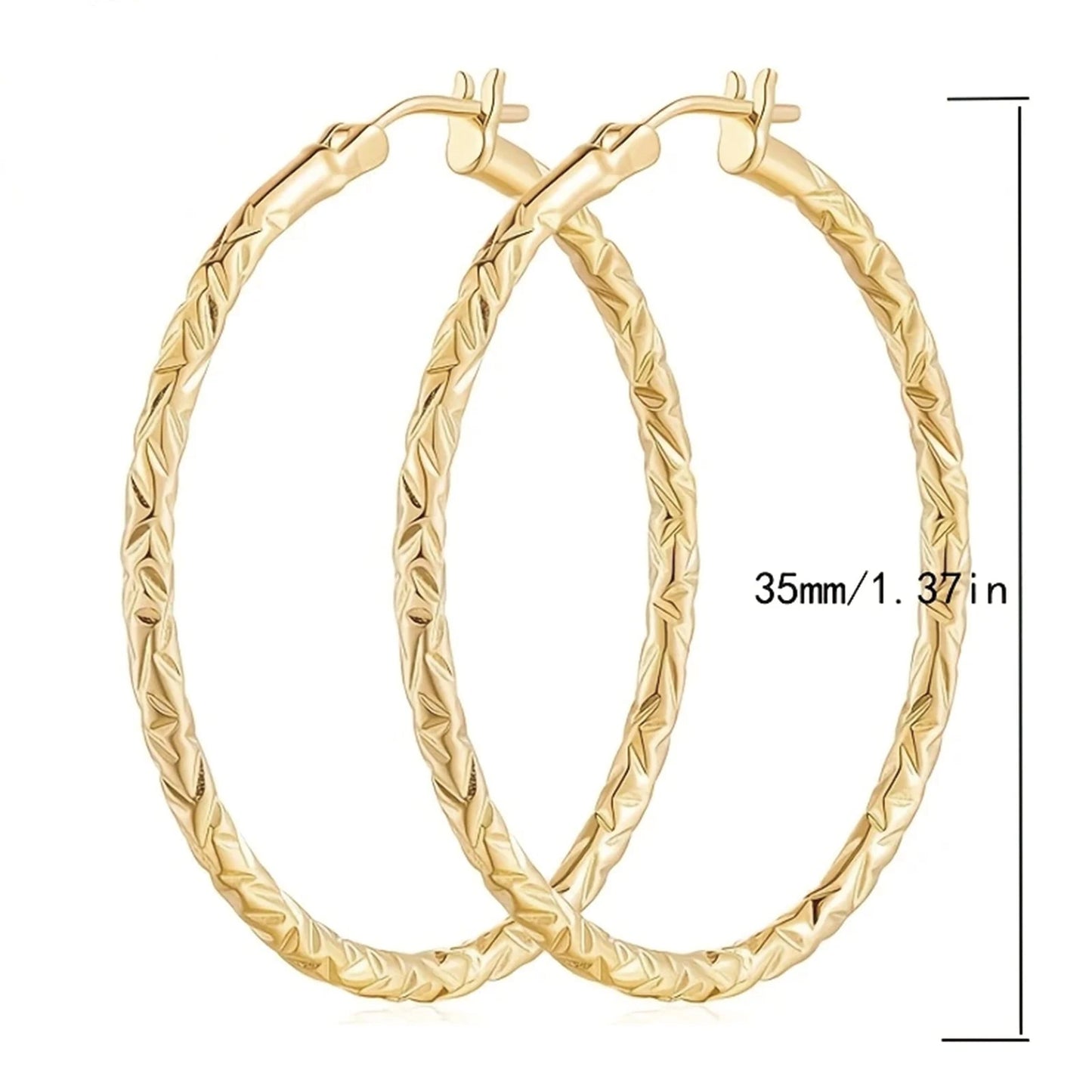 Italian Craftsmanship Engraved Diamond Cut Patterns Earrings by MadisonnSavannahBoutique
