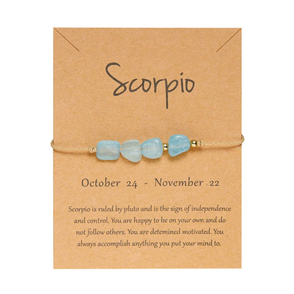 Charm 12 Constellation Irregular Natural Stone Beads Bracelets Birthstone Zodiac Signs by MadisonnSavannahBoutique
