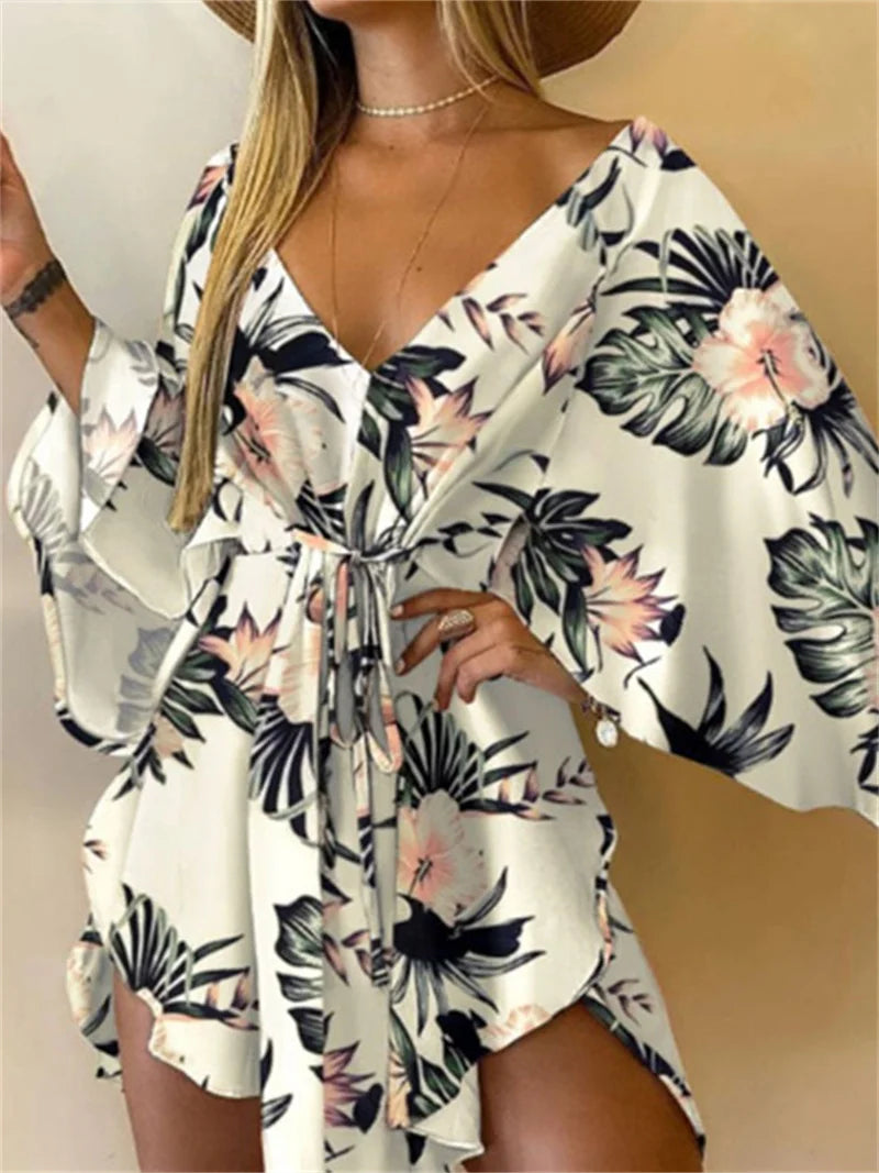 Flowers Print Bohemian Beach cover up by MadisonnSavannahBoutique