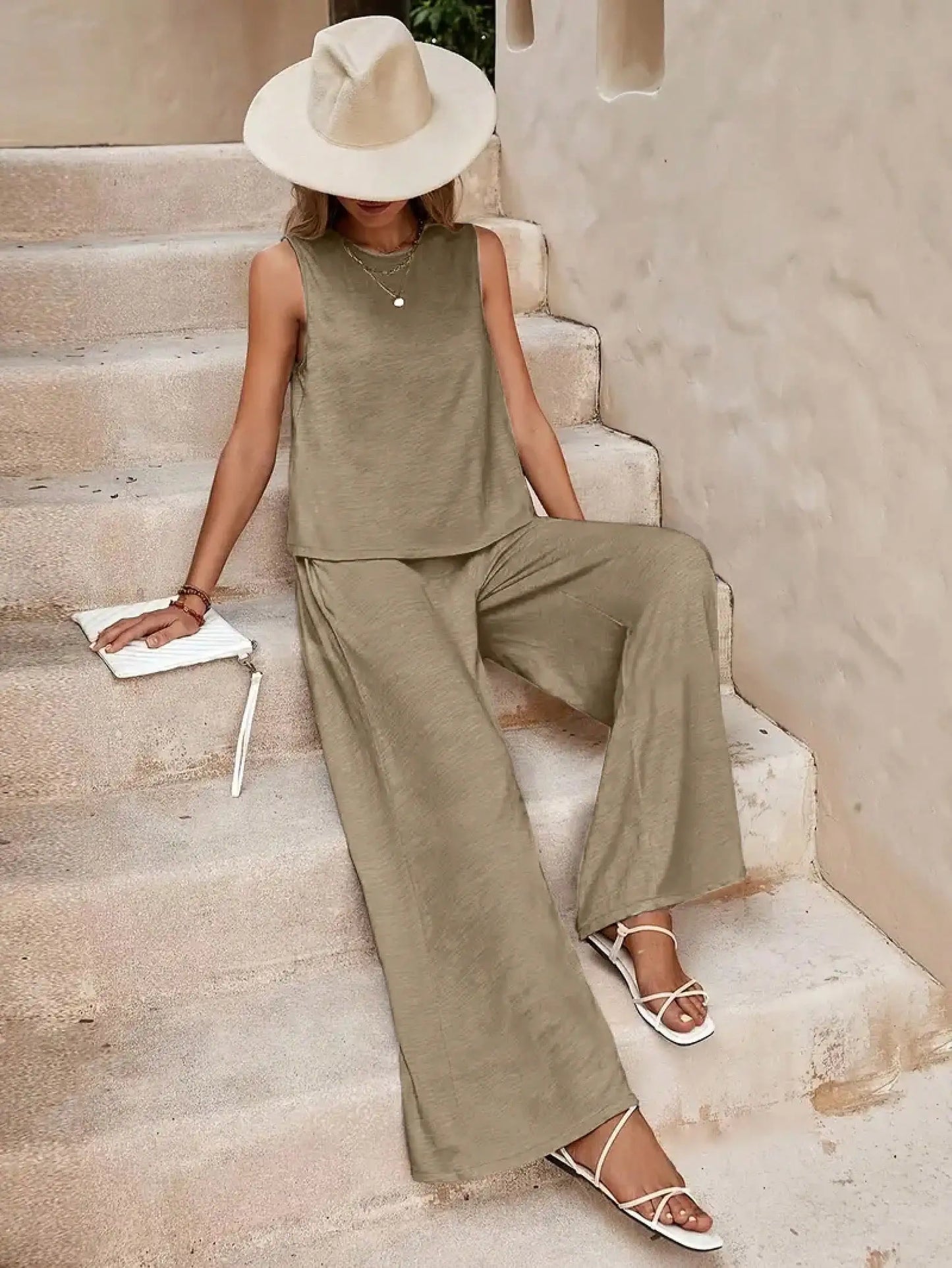 Top And Wide Leg Pants Set by MadisonnSavannahBoutique