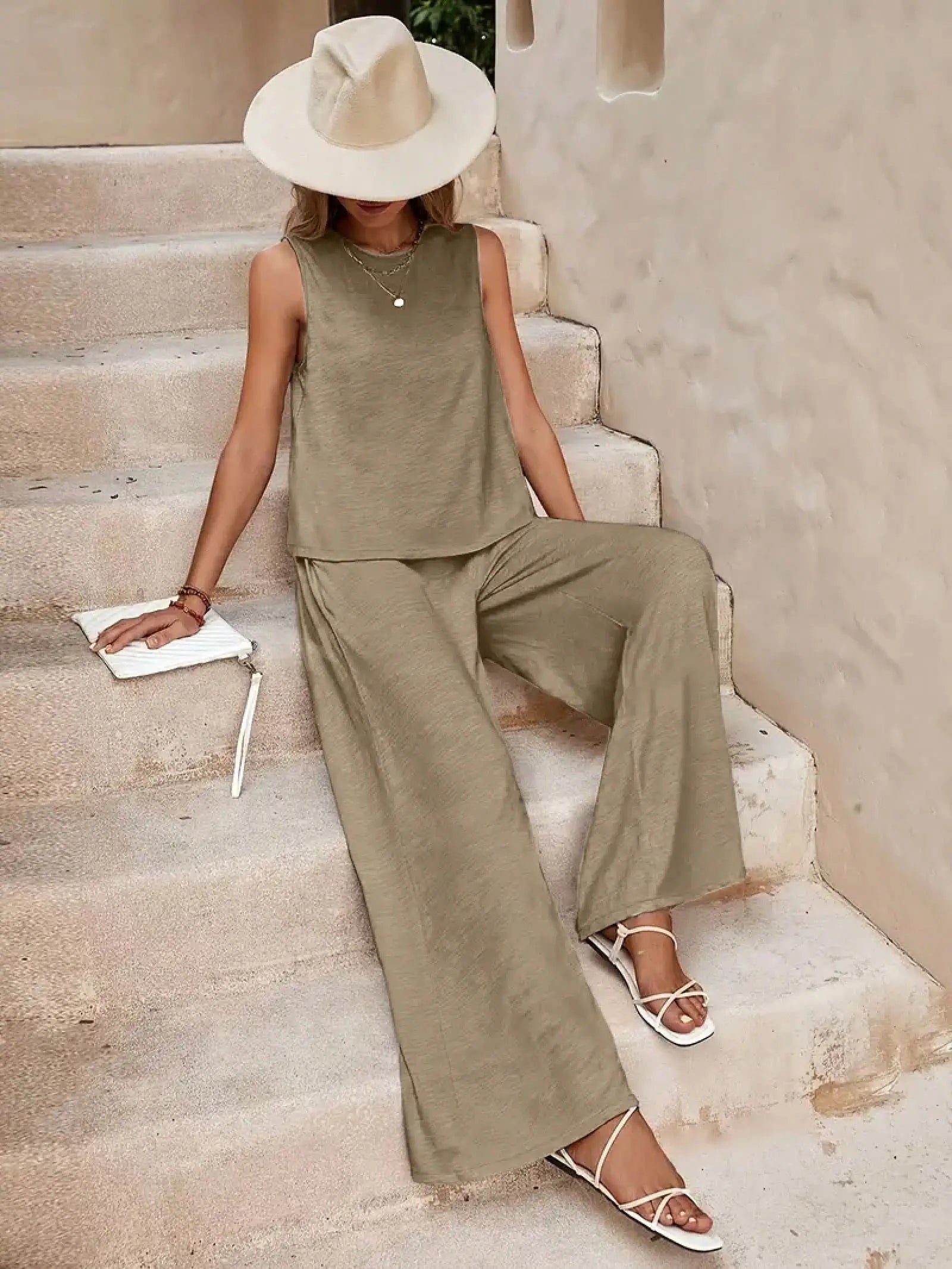 Top And Wide Leg Pants Set by MadisonnSavannahBoutique