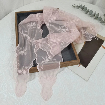 Lace Embroidered Silk Scarf by MadisonnSavannahBoutique
