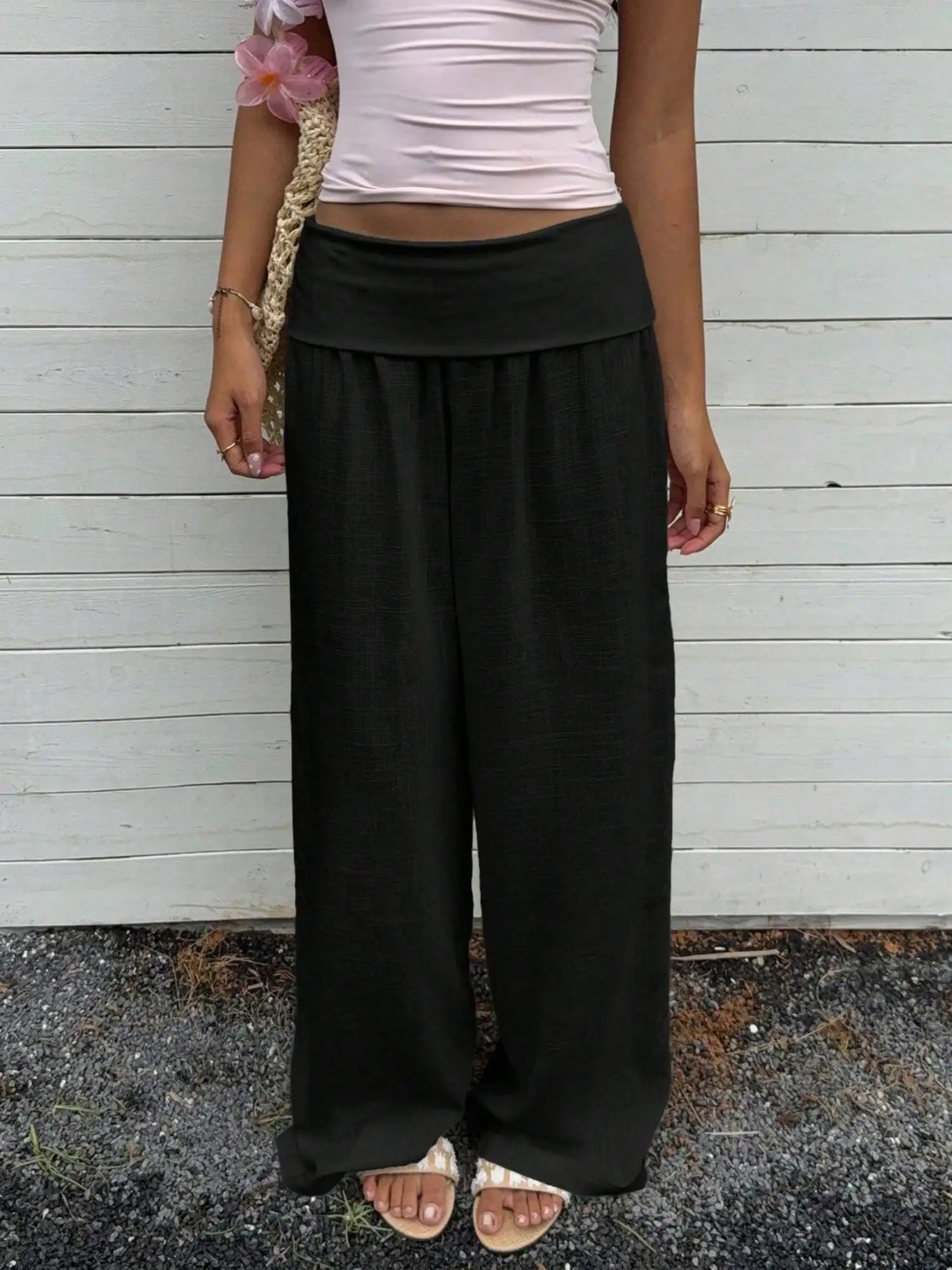 Cotton Linen Wide Leg Palazzo Pants by MadisonnSavannahBoutique
