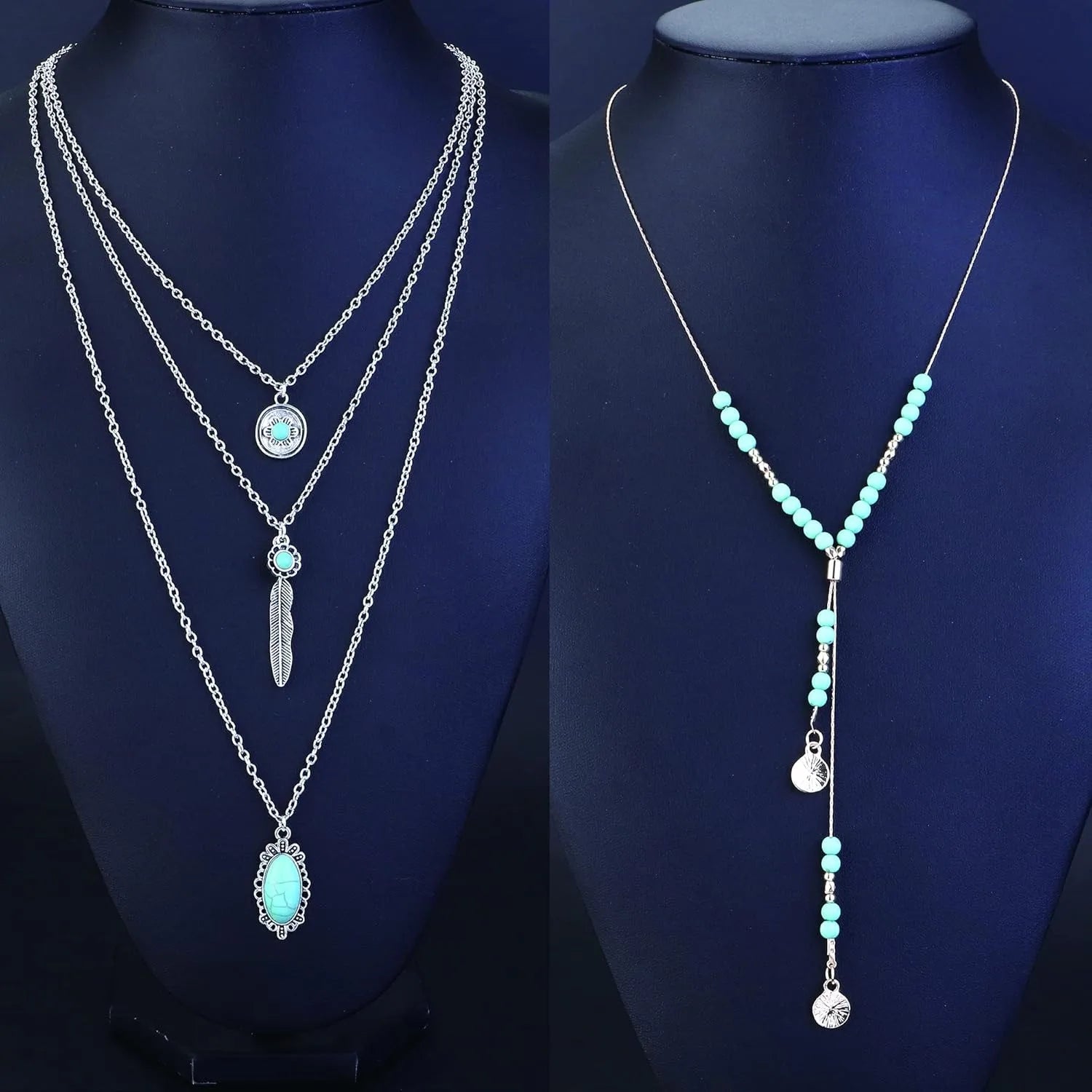 Bohemian Jewelry Set for Women Turquoise Belt, Rings, Necklace, Earrings, Bracelet by MadisonnSavannahBoutique