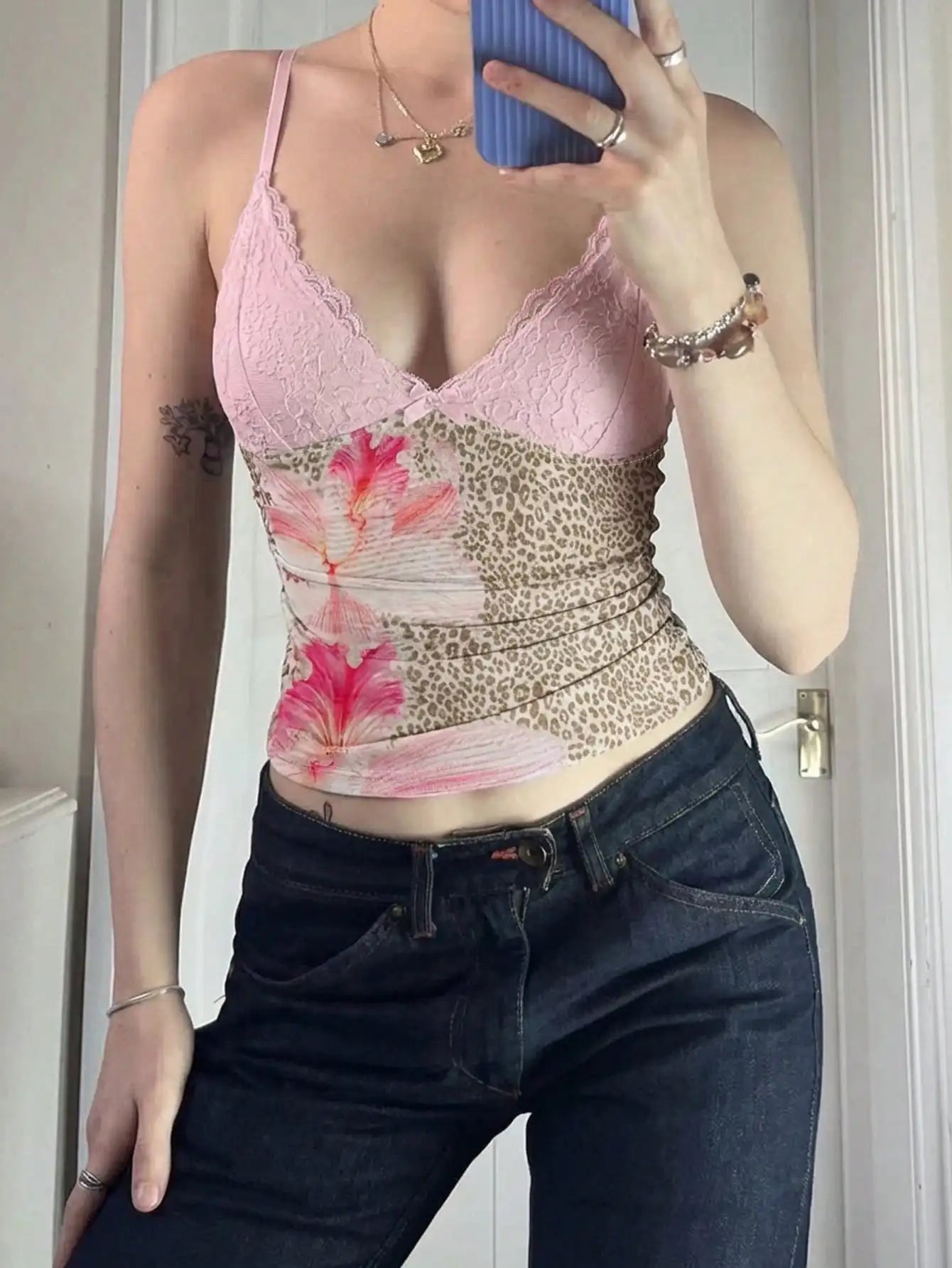 Lace Pleated Cami Tank Top by MadisonnSavannahBoutique