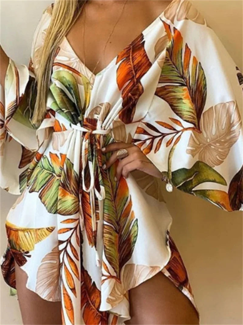 Flowers Print Bohemian Beach cover up by MadisonnSavannahBoutique