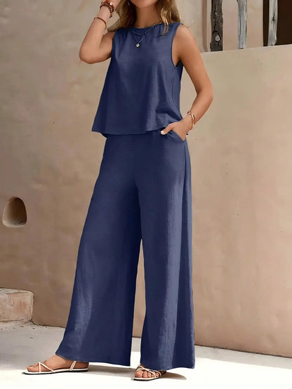 Top And Wide Leg Pants Set by MadisonnSavannahBoutique