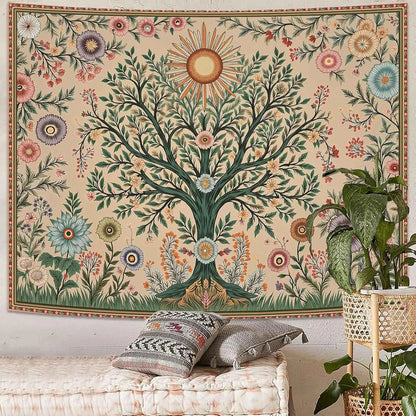 Celestial Sun & Floral Boho Decor 48x36in by MadisonnSavannahBoutique