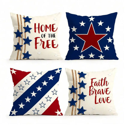 4pcs Patriotic 4th of July Pillow Covers, 18x18 Inch by MadisonnSavannahBoutique