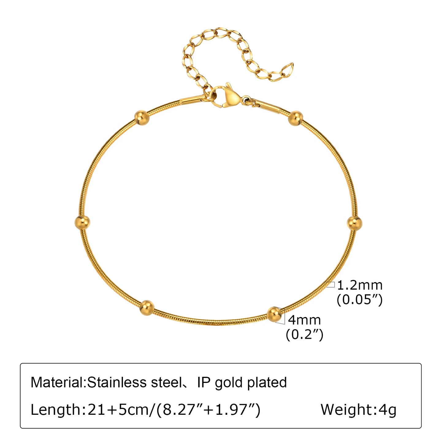 18k Gold Plated Foot Chain by MadisonnSavannahBoutique