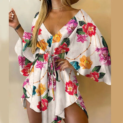 Flowers Print Bohemian Beach cover up by MadisonnSavannahBoutique