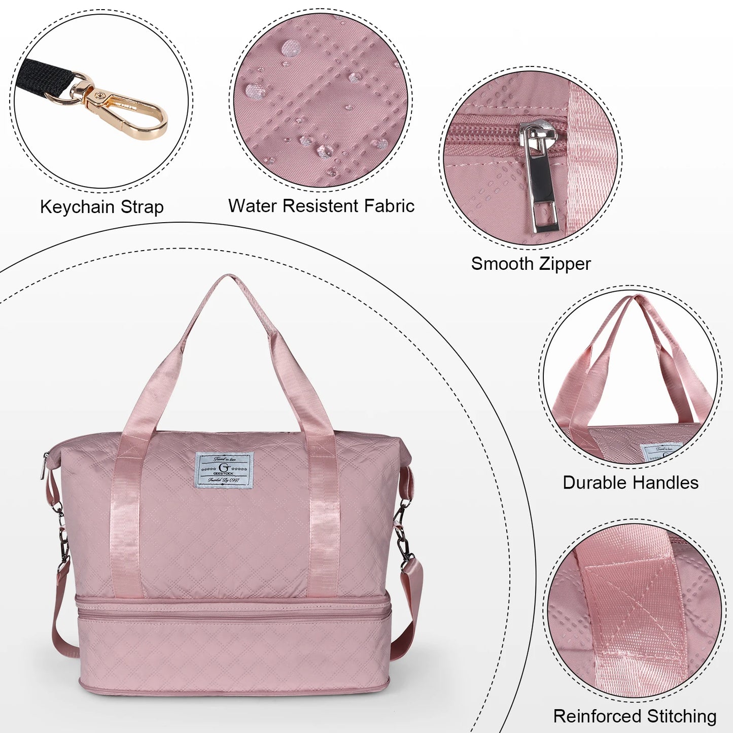 Large Capacity, Durable Nylon, Spinner Wheels, Shoulder & Hand Carry Option, Ideal fo by MadisonnSavannahBoutique