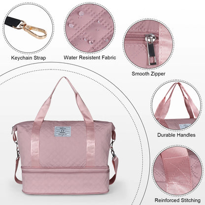 Large Capacity, Durable Nylon, Spinner Wheels, Shoulder & Hand Carry Option, Ideal fo by MadisonnSavannahBoutique