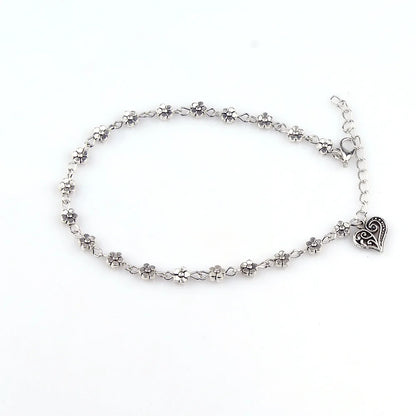 Ankle Bracelet Heart Silver by MadisonnSavannahBoutique