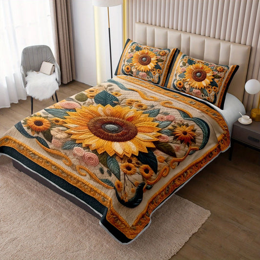 3pcs Sunflower Quilt Set by MadisonnSavannahBoutique