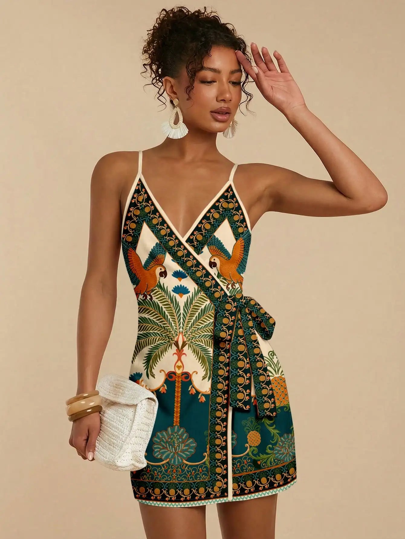 Women Wrap Floral Print Boho Dress Mini by MadisonnSavannahBoutique