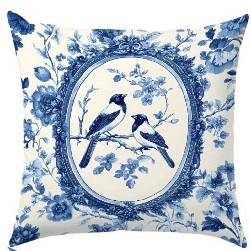 Pillow Covers 18x18 Inch Blue White by MadisonnSavannahBoutique