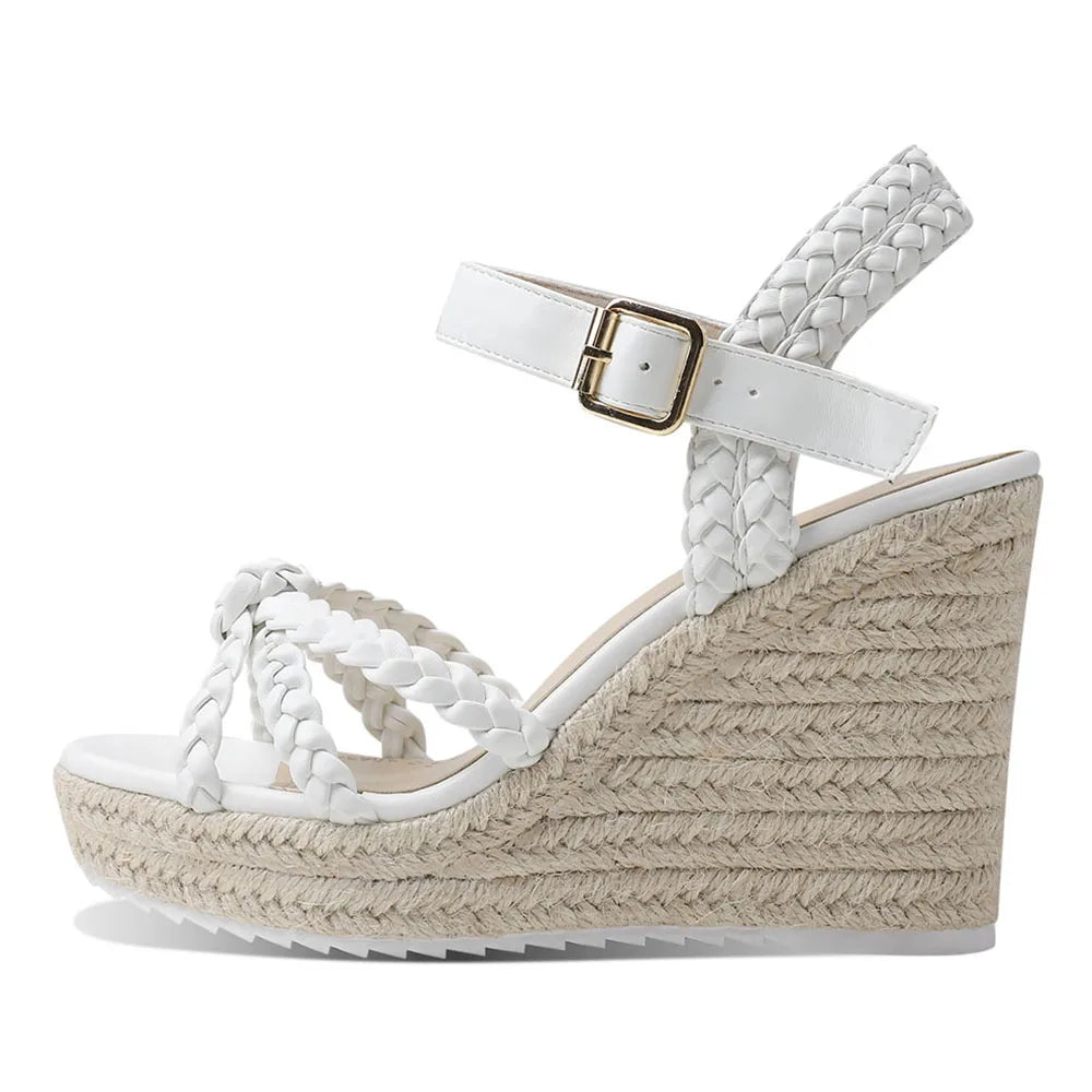 Woven High Wedges Heel Platform Women Sandals Round Toe Bohemia Shoes by MadisonnSavannahBoutique