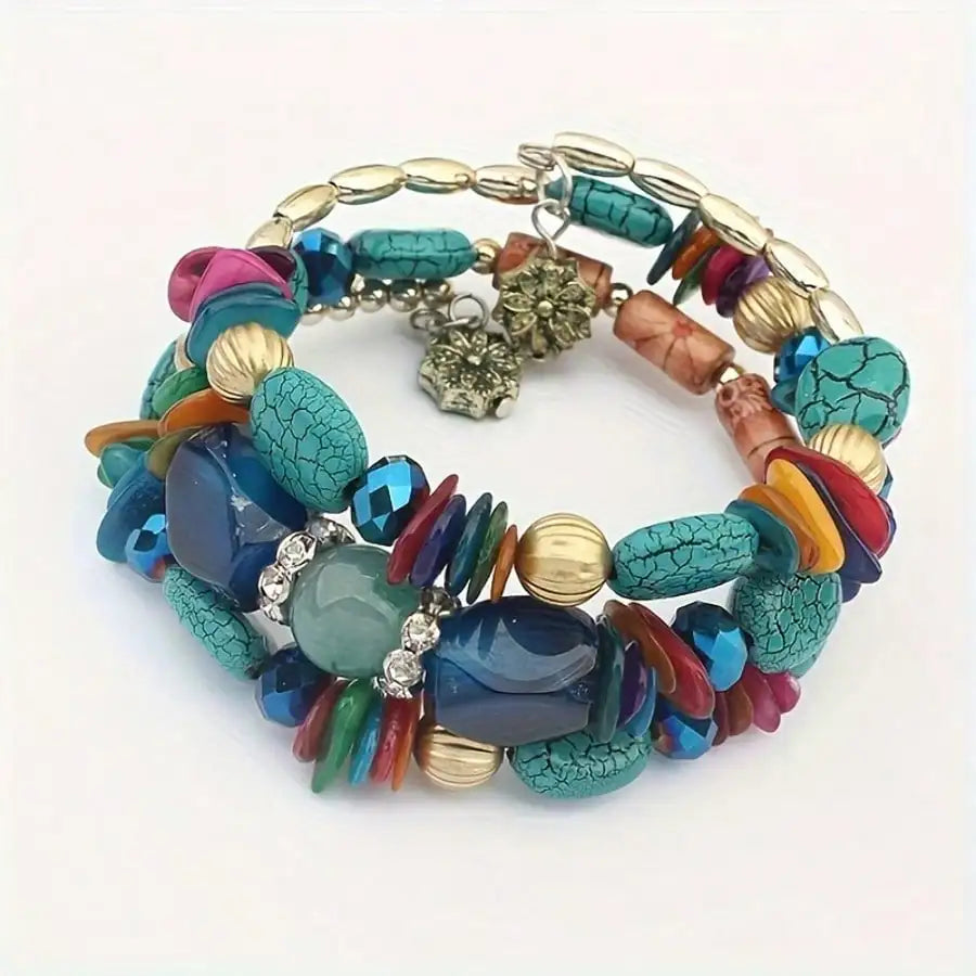 1 Piece/Retro Bohemian Natural Turquoise Bracelet by MadisonnSavannahBoutique