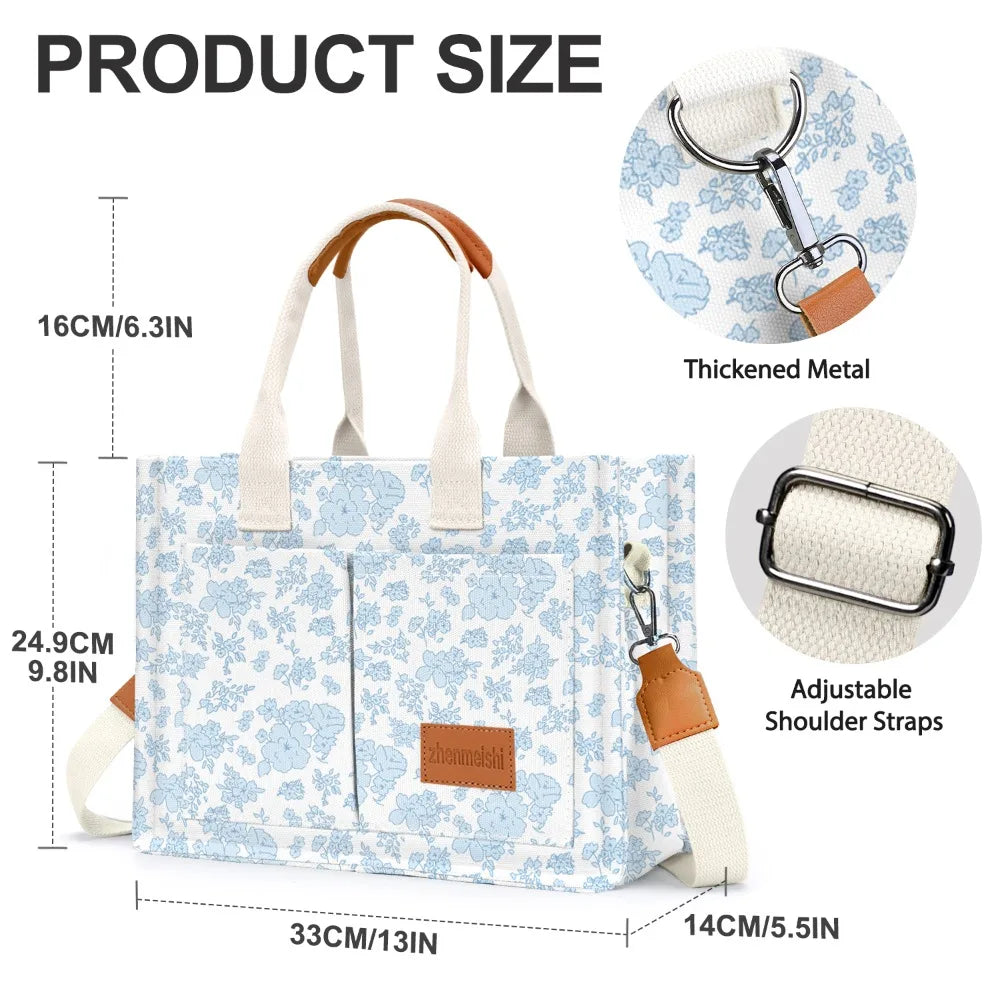 Canvas Tote Bags with Pockets by MadisonnSavannahBoutique