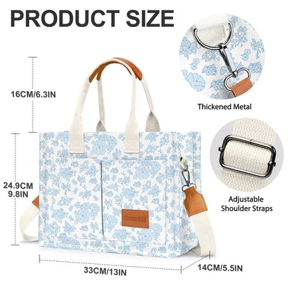 Canvas Tote Bags with Pockets by MadisonnSavannahBoutique