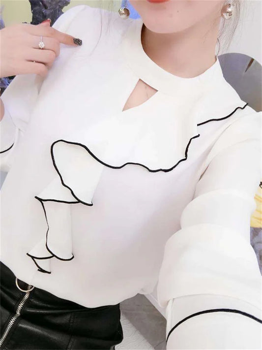 Chiffon Long Sleeve Ruffles Top by MadisonnSavannahBoutique