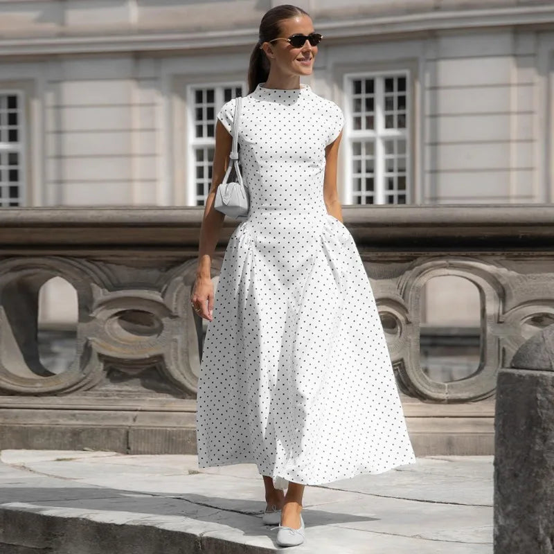 White Polka Dot Dress by MadisonnSavannahBoutique