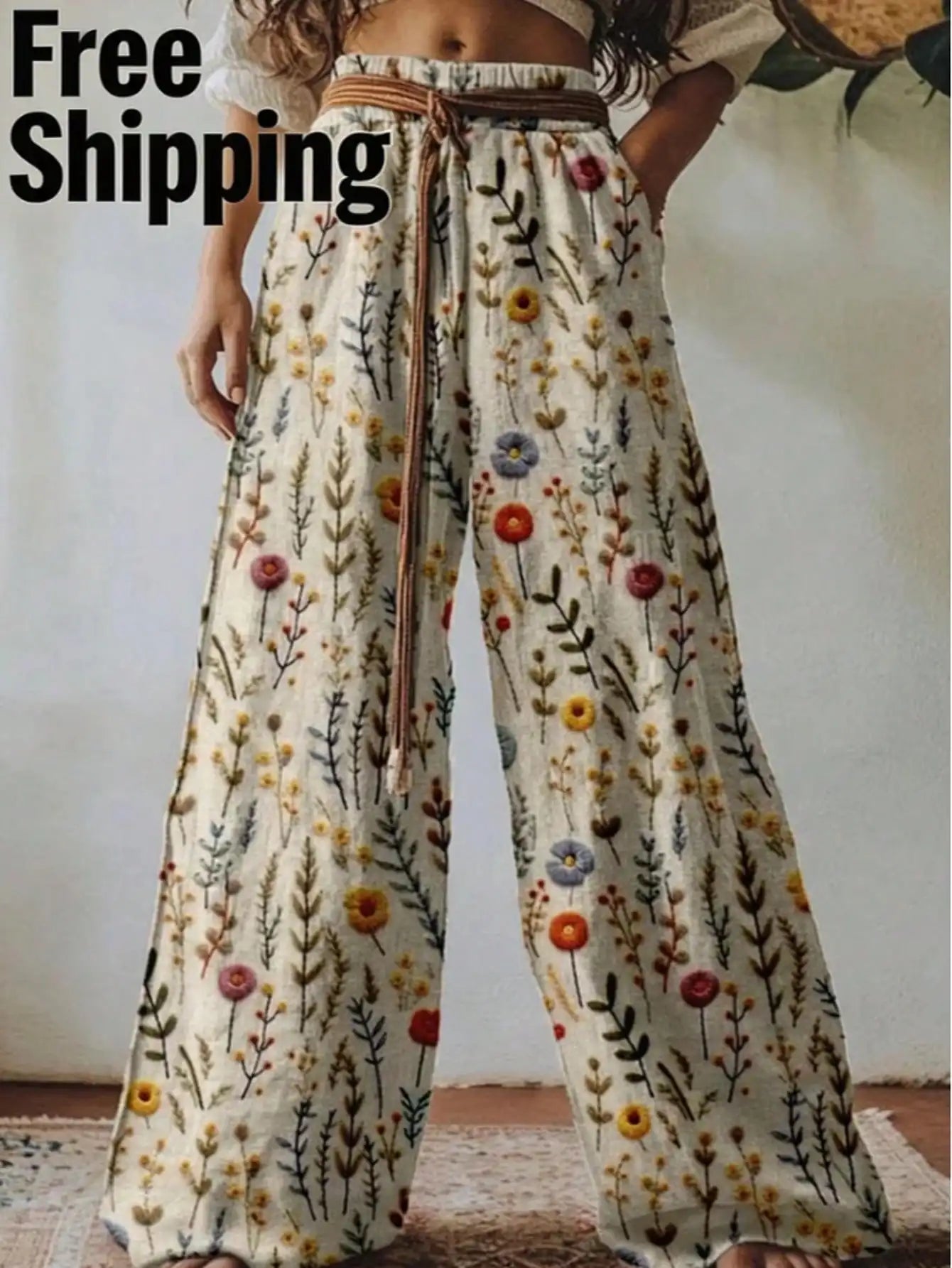 Floral Print Wide Leg Pants by MadisonnSavannahBoutique